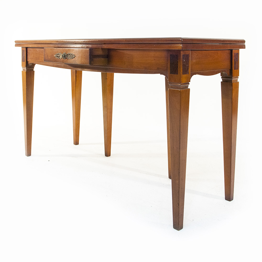 Italian Cherry Wood Expanding Console Table with Drawer Kings